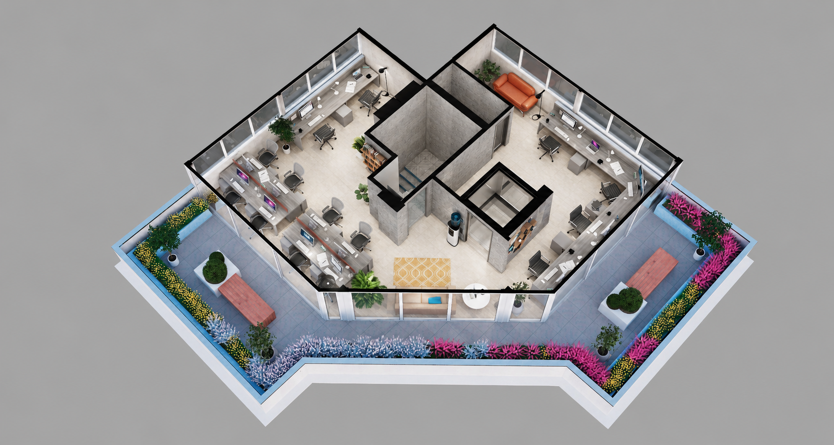 Planta penthouse terraza